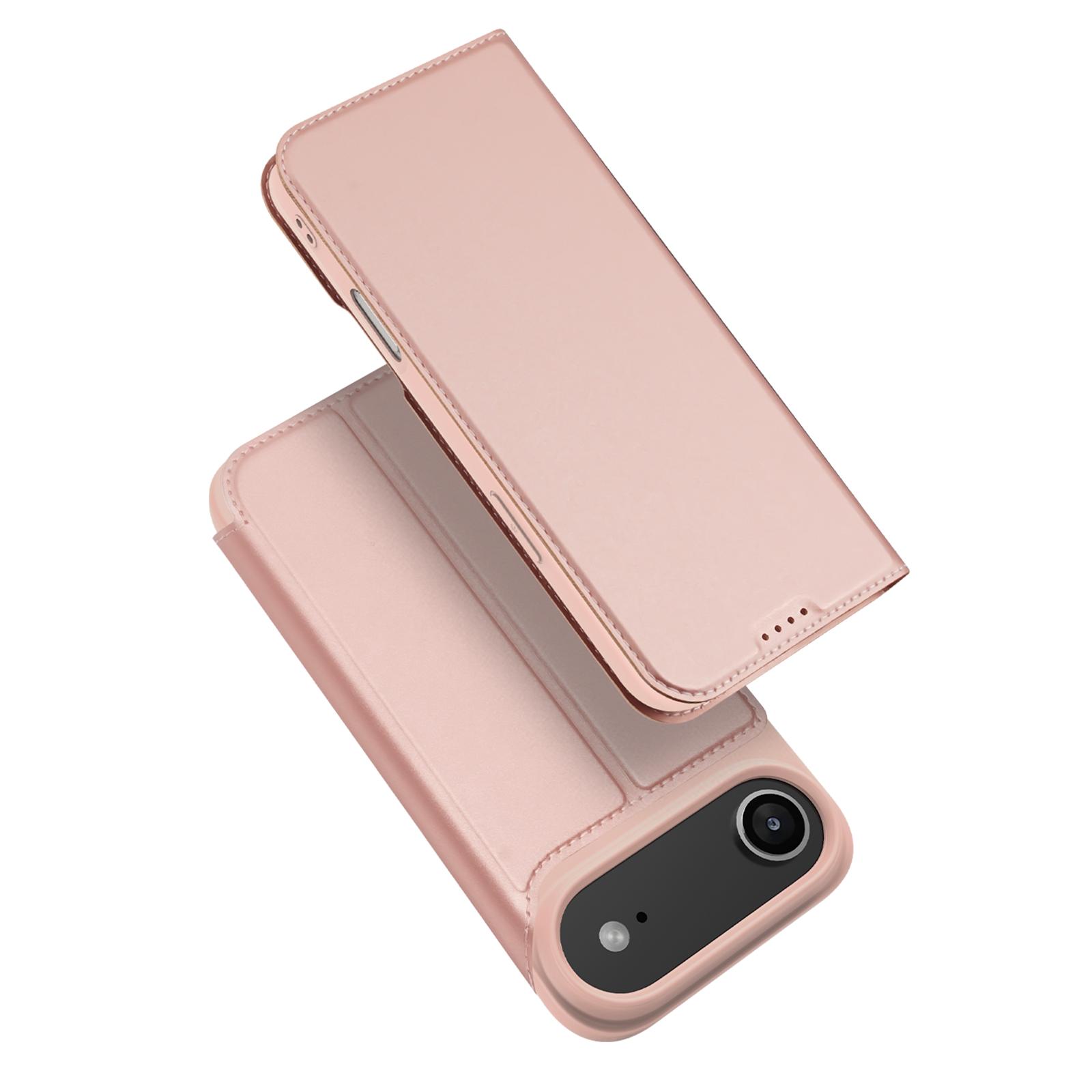 

For iPhone 17 Air Case DUX DUCIS Skin Pro Series Leather Cover Card Holder Pink