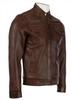 AVIATRIX Men's Real Leather Biker Jacket (2ZCV) - Brown