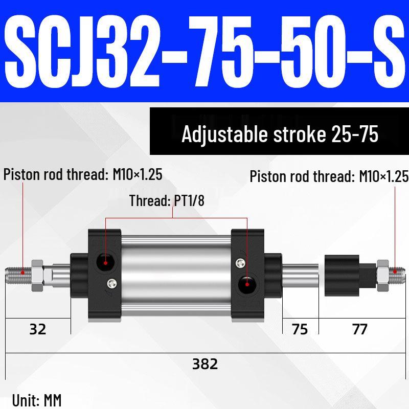 SCJ Adjustable Stroke High Thrust Pneumatic Cylinder SCJ32-160