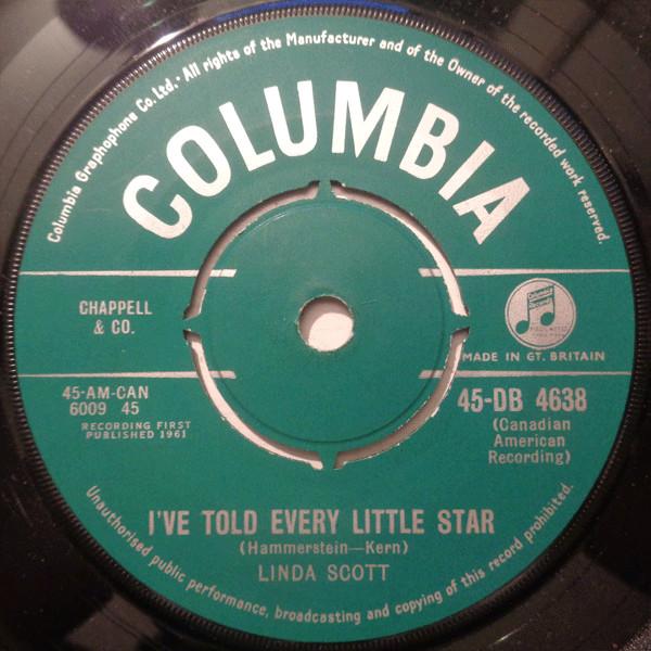 7inch Record LINDA SCOTT  Ive Told Every Little Star 45DB4638 Columbia 1961 UK Pop Used