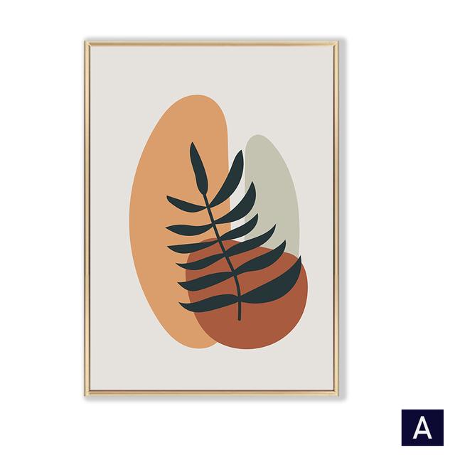 

Скандинавские листья, плакаты и принты, настенные картины, декор для гостиной, натуральная ваза в стиле бохо, линия листьев, абстрактная настенная живопись на холсте 21cm×30cm NoFrame