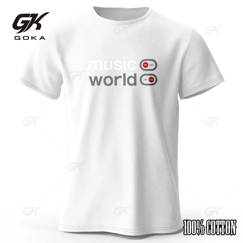 Mens Music World Printed TShirt 100 Cotton Oversized Classic Funny Graphic Tees for Men Women Summer Tops