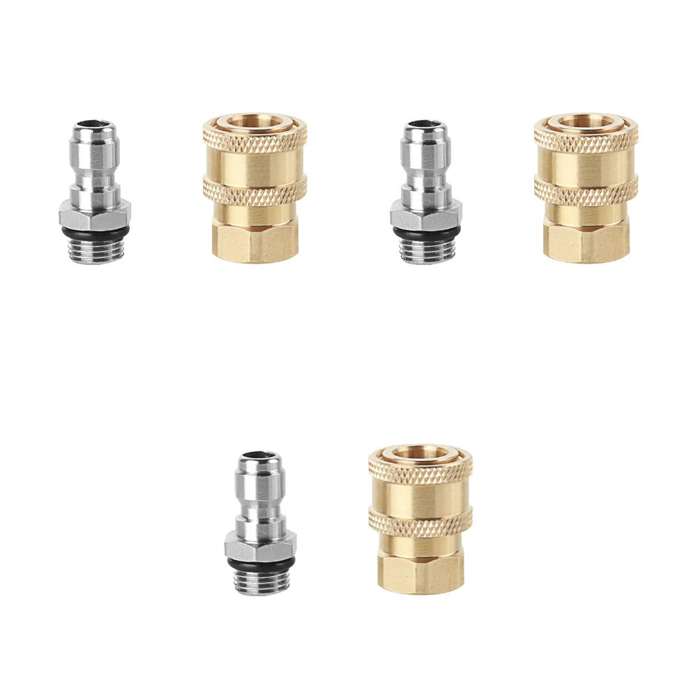 1-5 Par Złączki Szybkozłączne do Myjki Wysokociśnieniowej M14x1.5mm Złącze Mosiężne do Pistoletu Pianowego Lance Dysza Spryskująca Adapter