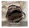 Retro Women's Fall/Winter 2025 Coffee Textured Bowling Crossbody Handbag