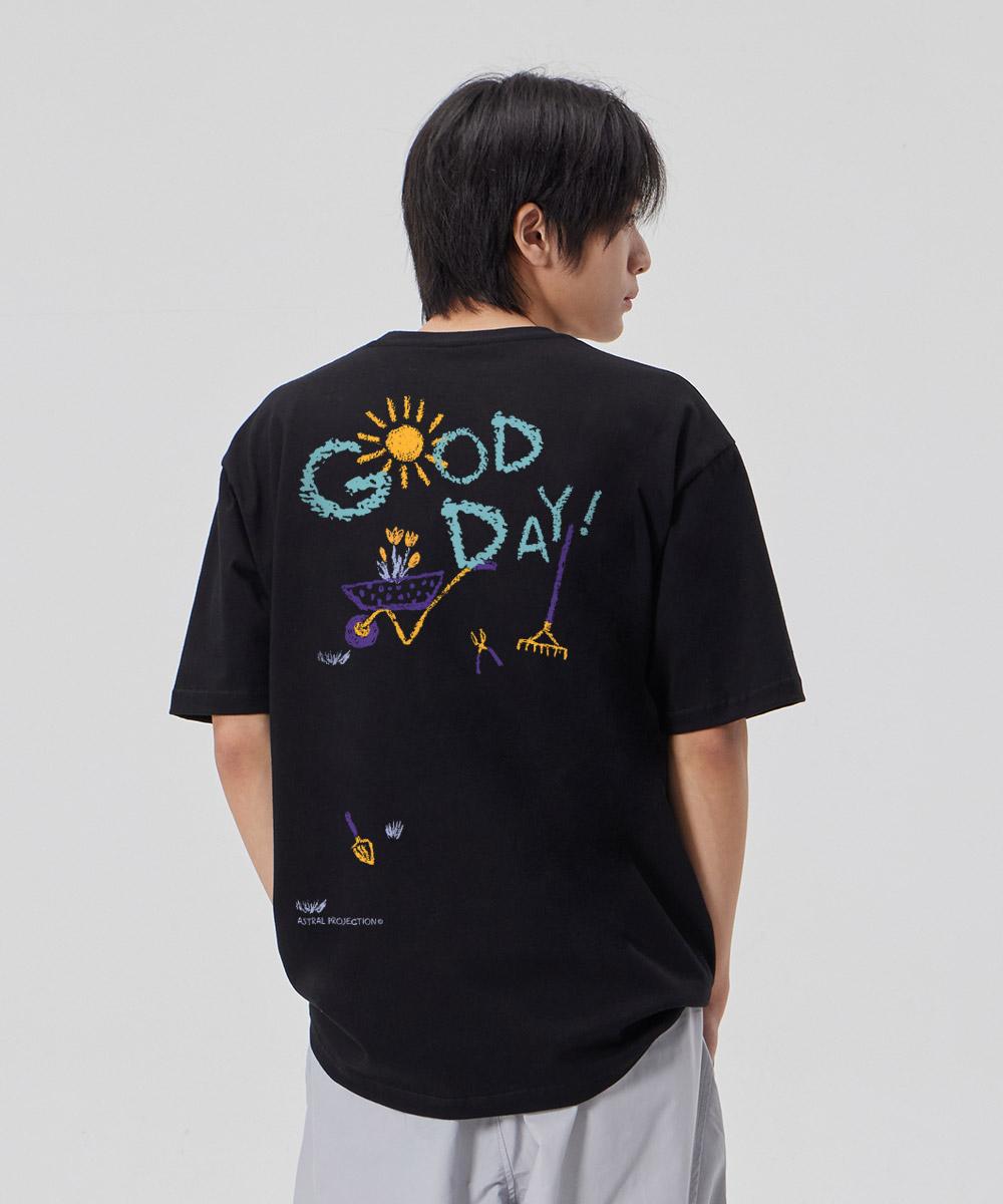Astral Projection [Good Day] Cotton Loose Fit Short Sleeve T-Shirt_Black L