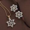 Fashion 2 Piece Set Elegant Women's Crystal Snowflake Earrings Necklace Temperament Zirconia Snowflake Jewelry Accessories Gifts
