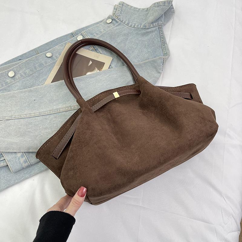 Autumn New Fashionable Matte Portable Shoulder Bag Simple Retro Green Underarm Bag Large Capacity Commuter Bag