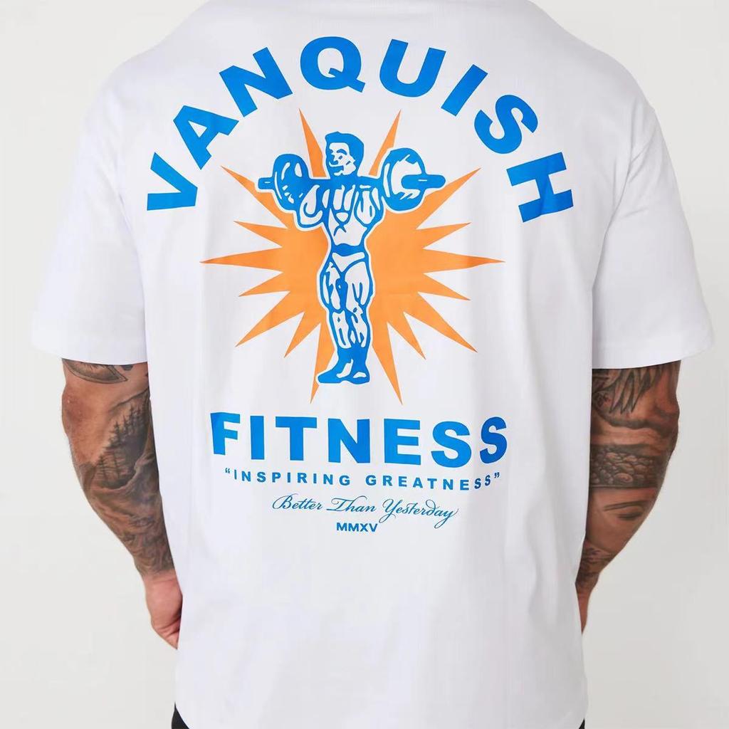 GYM Fitness Sports Combed Cotton Loose Breathable Short Sleeve Casual Sports T-shirt for Men and Women