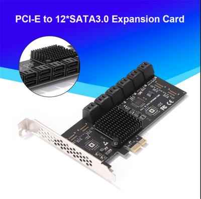 PCIE SATA Adapter Card PCIE Card 12 Port SATA 3 PCI Express X1 Expansion Card