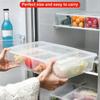 ABWR-2 Pack Divided Vegetable Trays With Lids, Compartment Refrigerator Snack Boxes, Transparent Refrigerator Storage Boxes
