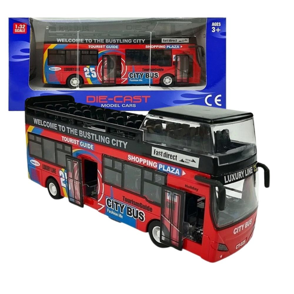 Megadidi Double Decker Bus Metal World Lights Sounds Bus Model