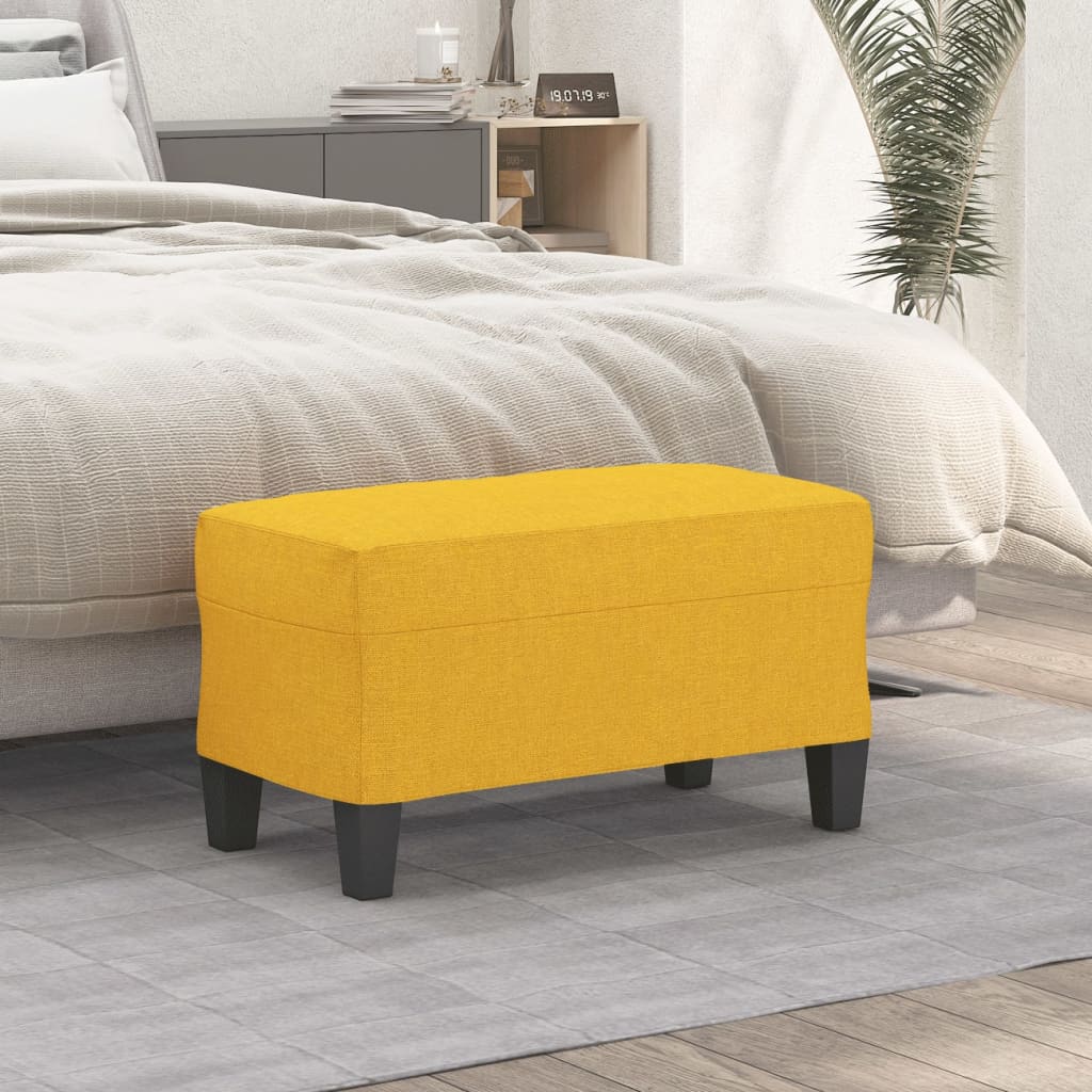Yellow Fabric Bench 70 X 35 X 41 Cm