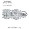 Moissanite 925 Silver Stud Earrings 0.06 CT Round Cut 14K White Gold Plated