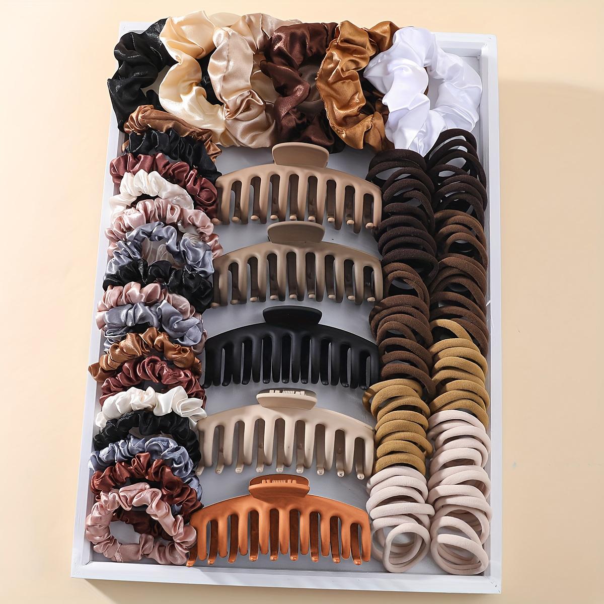 

Набор из 79 шт. Аксессуары для волос для женщин Набор Бесшовные резинки для хвоста Разнообразие зажимов для волос Резинки для волос Повязки на голову Резинки для волос для праздничной вечеринки