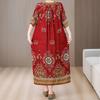 Plus Size Elegant Long Dresses for Women Clothes Loose Short Sleeve Vintage Summer Dress