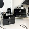 INS Black Desktop Storage Box Drawer Type Storage Organizer Box Dormitory Office Table Shelf For Stationery Sundries Jewelry