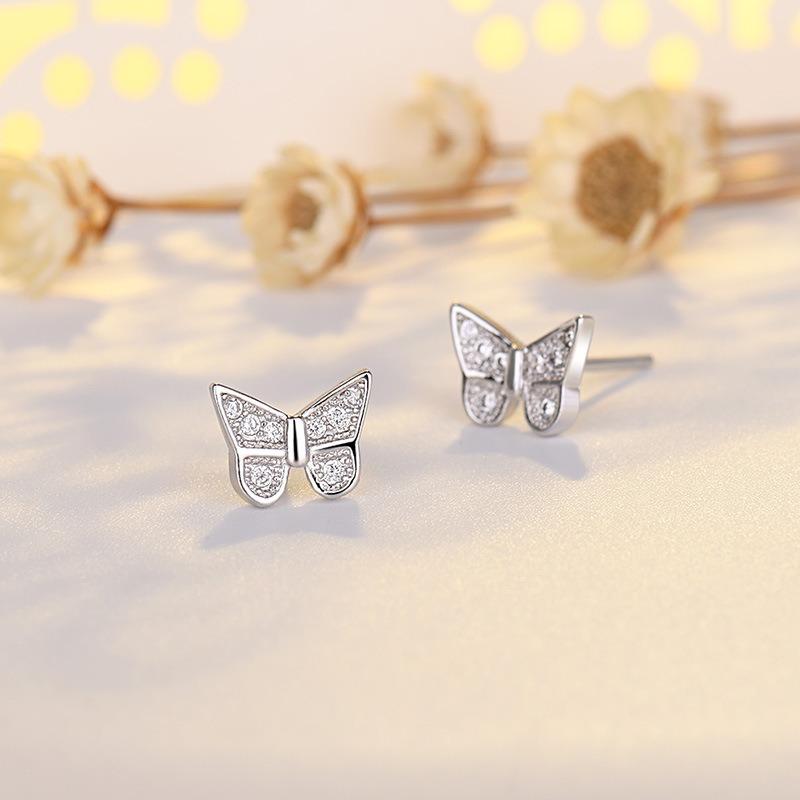 Diamond Butterfly Earrings for Women, Fresh Earrings for New Styles, Anti-allergic