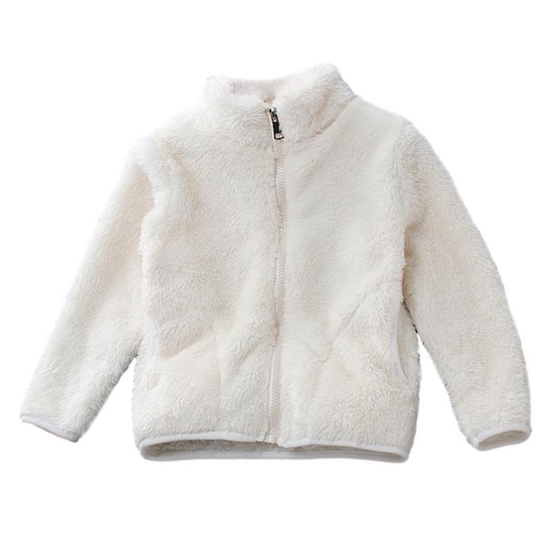 Pluszowy płaszcz zapinany na zamek dla dzieci w wieku 2-8 lat