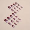 24pcs/set Medium Square Broken Crackle False Nails Purple Gradient Sense Nail Piece Finished Wearing Nail1pc Nail File And 1sheet Adhesive Tabs