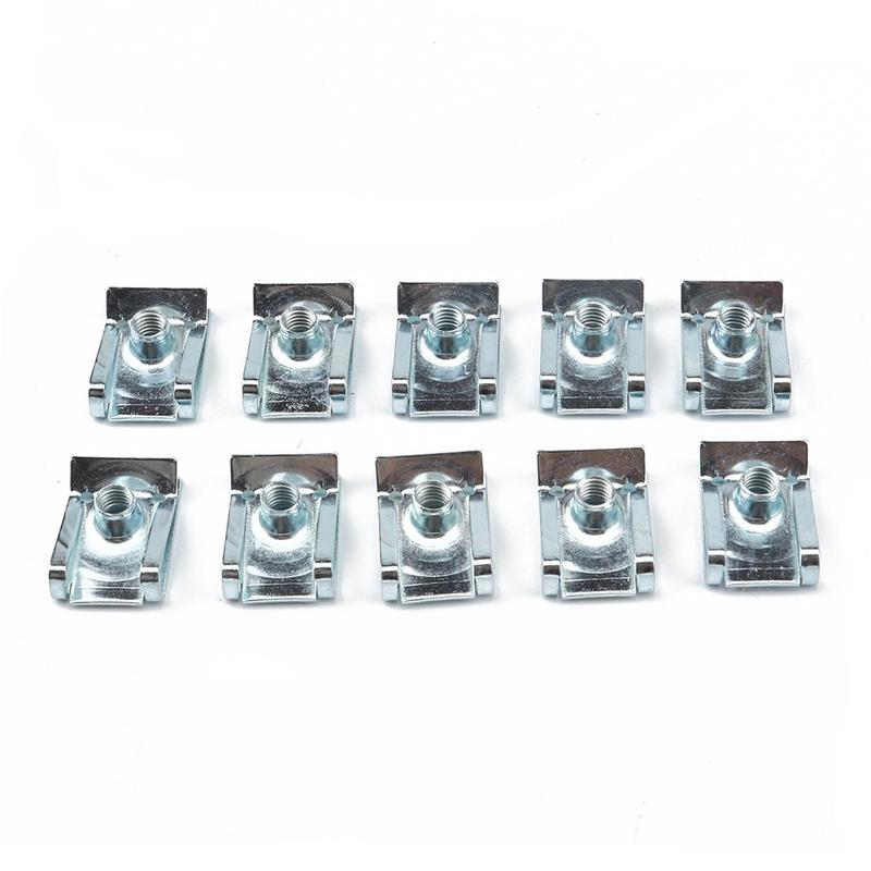 10Pcs M5 Clip Nut Steel Fixing Panel Fastener Clip for Automotive Replacement