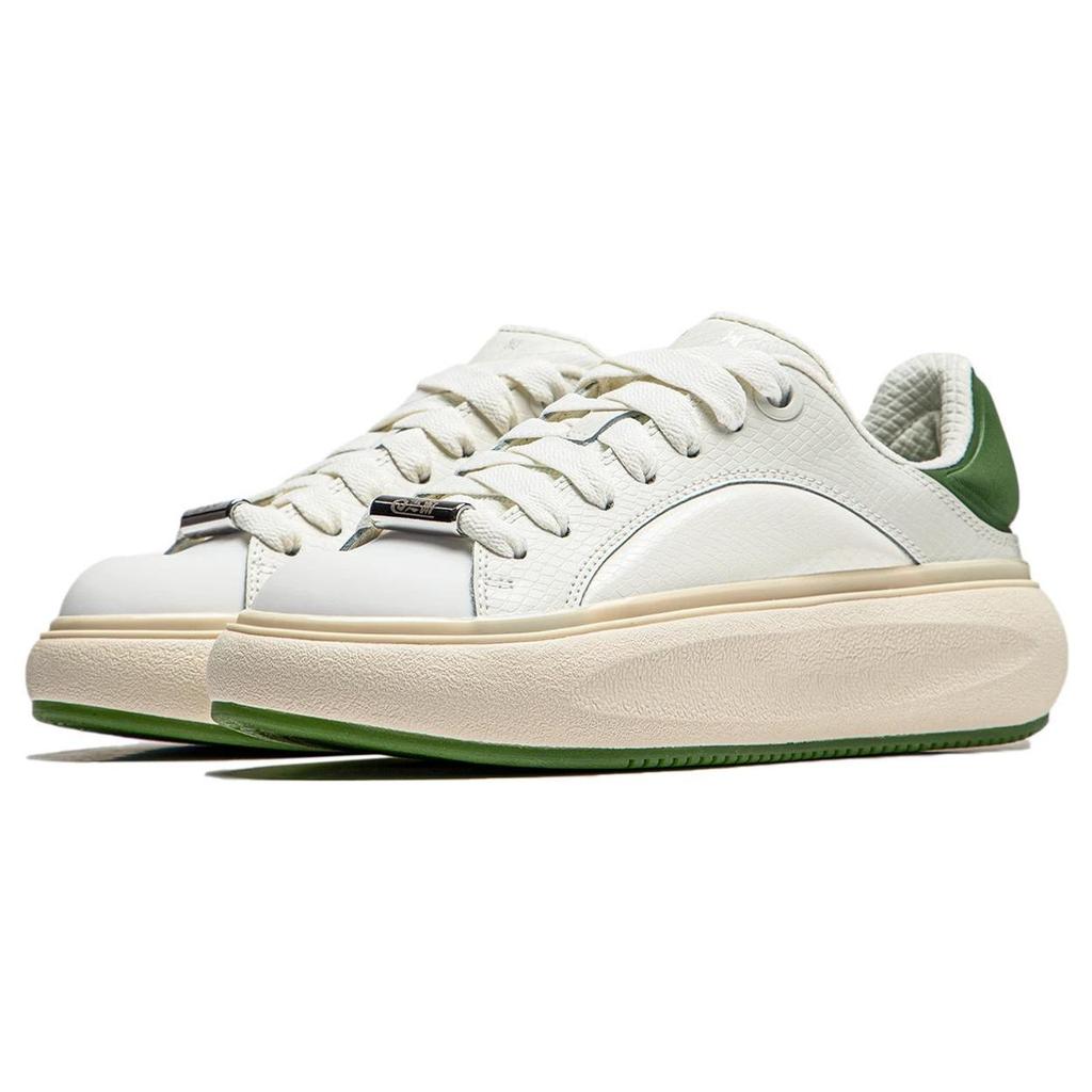 Li Ning Cloud Travel C4D Wszechstronne Wygodne Antypoślizgowe Niskie Buty Casual Damskie Biało-Zielone AZGU038-3