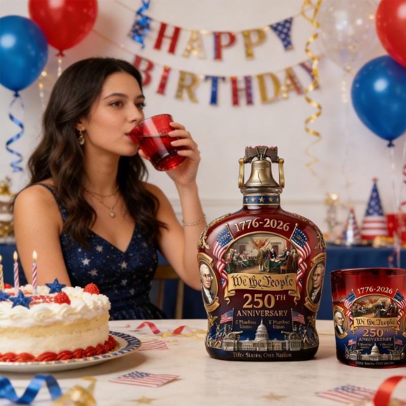 250th Anniversary American Whiskeys Decanter Set With Patriotic Designs For Collectors And History Enthusiasts