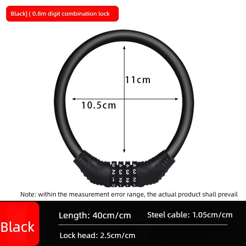 4 Digital Code Bicycle Cable Lock Anti-theft Alloy Steel MTB Road Bike Cable Code Combination Password Lock Security Padlock