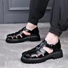 Plateau Sandalen aus echtem Leder Outdoor Sneaker Strand Gummi Flip Flops Wasser Trekking Sommer Herren Klassische Römersandalen Slipper