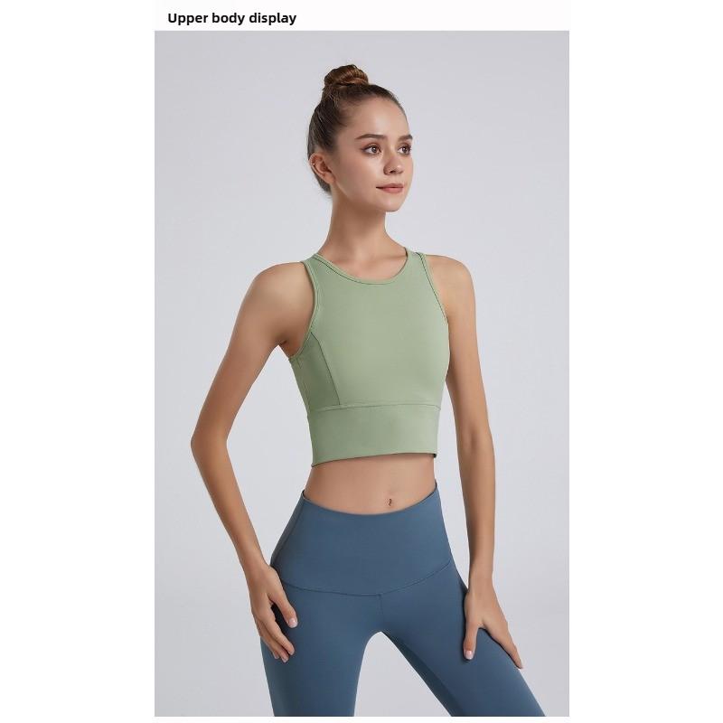 Women's sleeveless yoga exercise breathable top