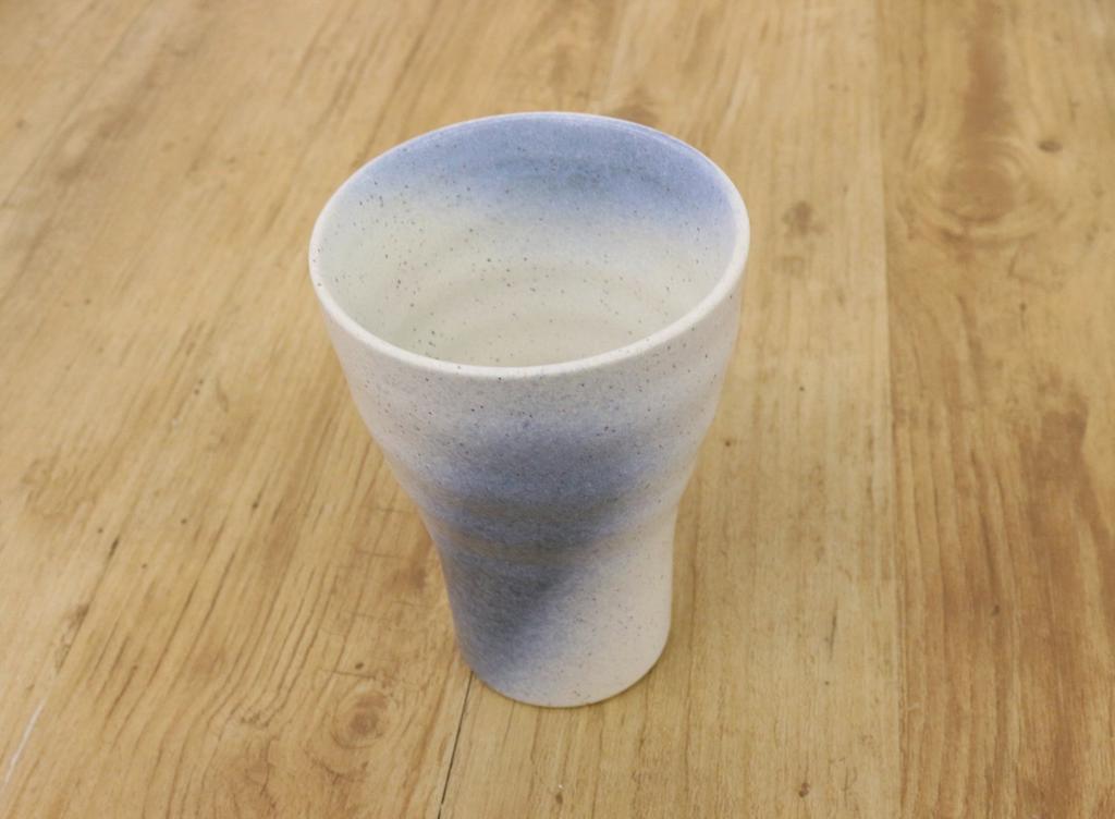 Castle Enterprise Mino Ware Japanese Cafe Series [Large Shochu Cup] White Colored Ink Blown, Set of 10