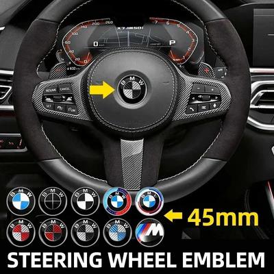 1Pcs 45mm Car Steering Wheel Badge Emblem Sticker Auto-Styling For E36 E46 E53 E90 E60 E61 E93 E87 X1 X3 X5 X6 F30 F20 F10