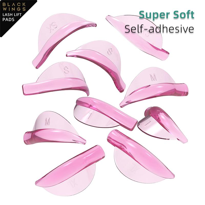 BLACKWINGS 5 Pairs Eyelash Perm Silicone Pads, Curling Pads for Lash Lift,   with Size Guide Chart, Hypoallergenic Reusable Accessories