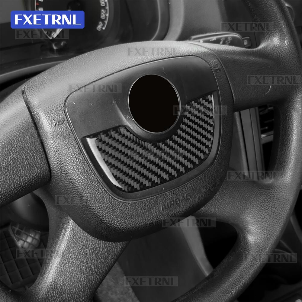 Real Soft Carbon Fiber Sticker For Skoda Fabia 2 MK2 5J 2010 2011 2012 2013 2014 LHD RHD Car Steering Wheel Center Panel Trim