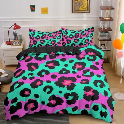 Capa de Edredom King Queen Estampa de Leopardo Marrom Padrão Pele de Guepardo Conjunto de Cama para Adolescentes Menina Mulheres Leopardo 2/3 peças Capa de Edredom Macia
