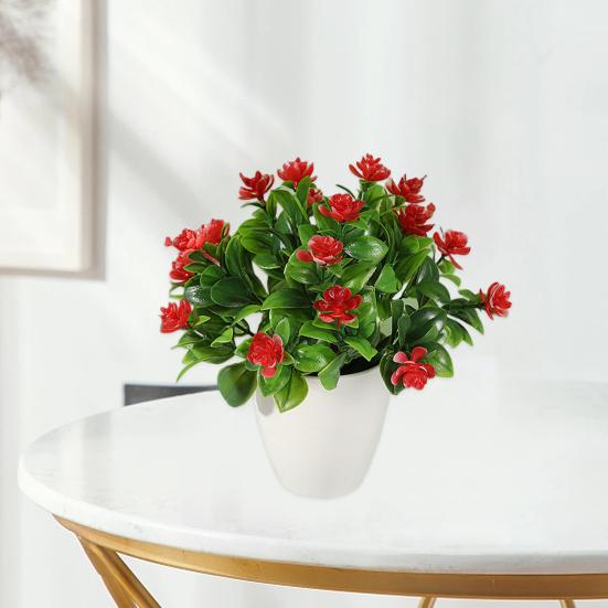 Eye-catching Faux Rose Bonsai Easy Care Vivid Appearance Decoration