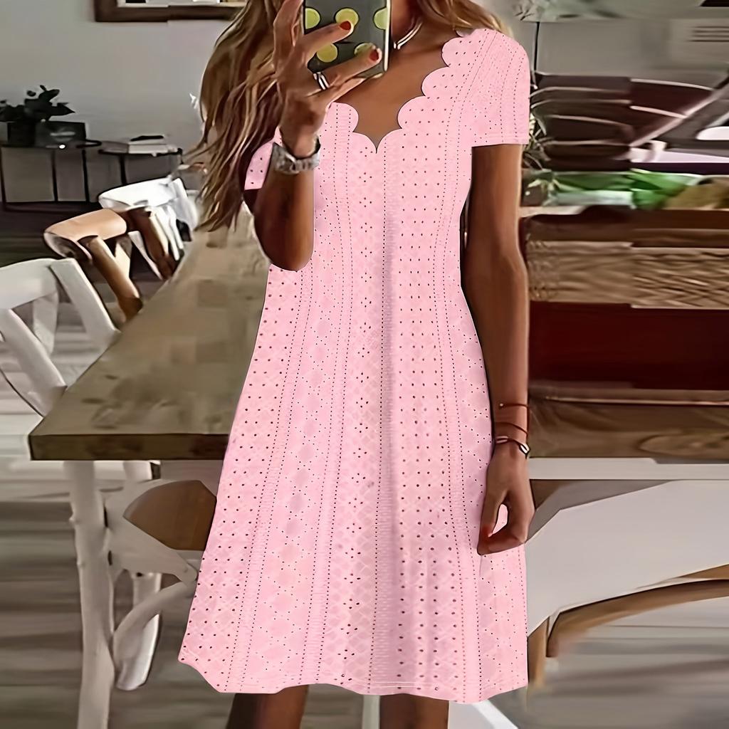 Women's Fashion Color Short Sleeve Dress
