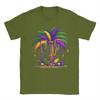 Mardi Gras Palm Tree TShirts Unisex  Novelty Pure Cotton Tees Crew Neck Short Sleeve T Shirts Gift Idea Tops