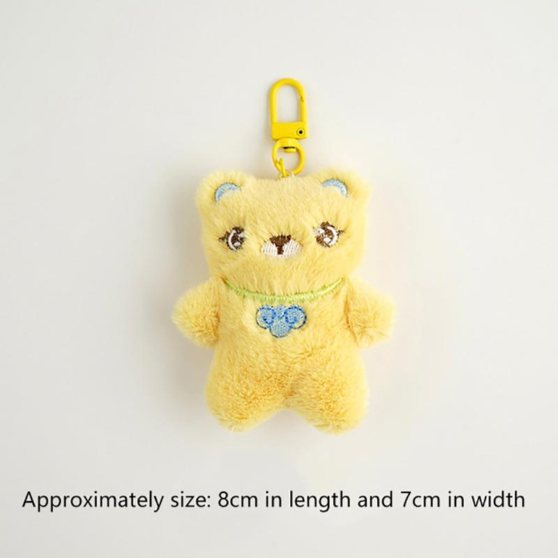 Cute Plush Little Bear Rabbit Doll Keychain Cartoon Animal Pendant Keyrings Backpack Decoration Accessories Gifts