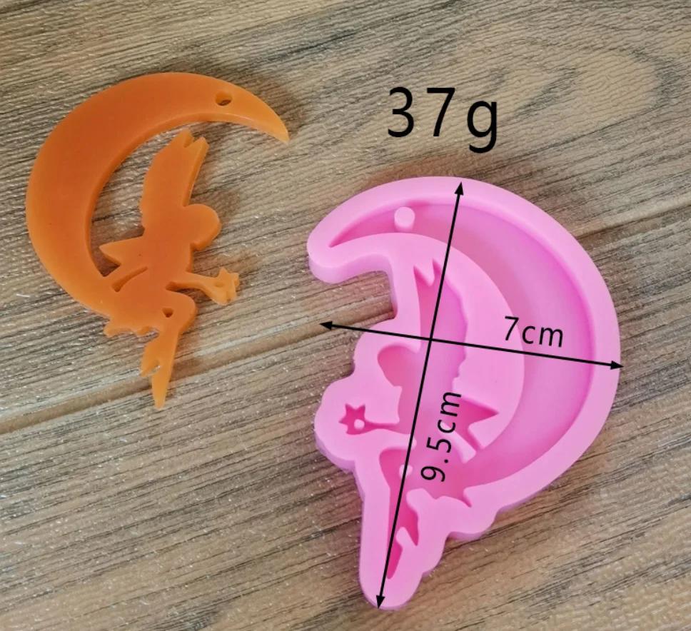 Silicone Angel Fairy Moon Resin Mold - Semi-Circular, Irregular Shape for Jewelry Making, Beaded & Handmade Crafts, Fairy Garden