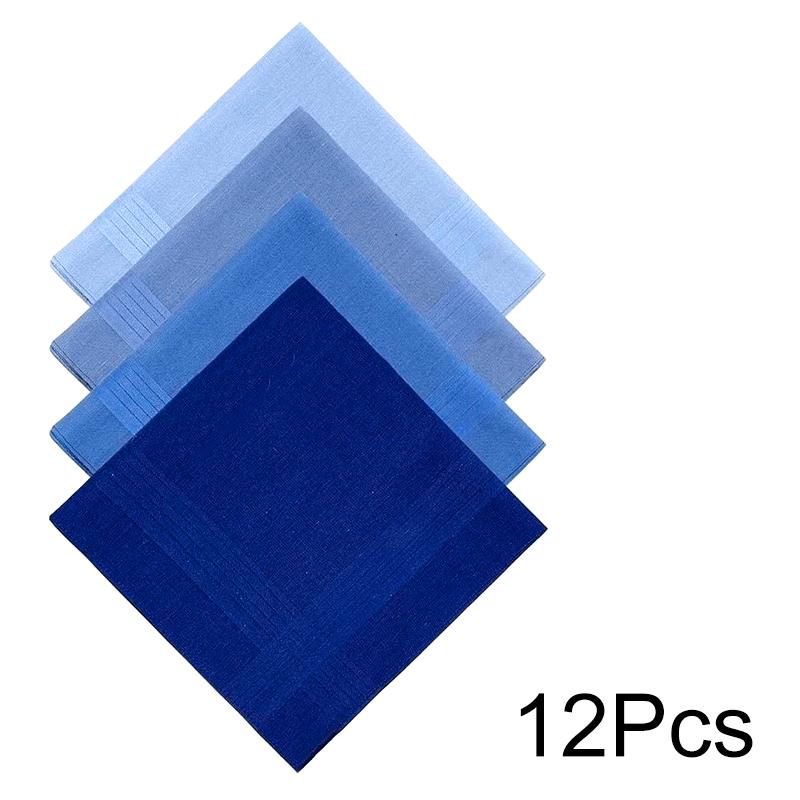 

12 шт./уп. 40x40 см Чоловічі носові хусточки Класичний рушник для рук Клітинка Смужка Однотонний Кишеньковий рушник Чоловіки 12PCS