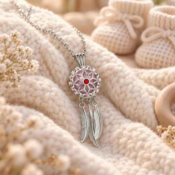 Blumen-Schwangerschafts-Bola-Set mit roten Stempel-Traumfänger-Kristallen