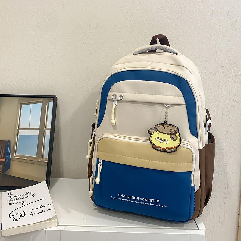 Contrast Small Fresh Korean Version of Mori Backpack Leisure Large Capacity Junior High School Students Schoolbag Girl Cute Backpack.