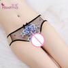 Lace Briefs See Through Open Crotch Straps Erotic Lingerie Floral G-string Thong
