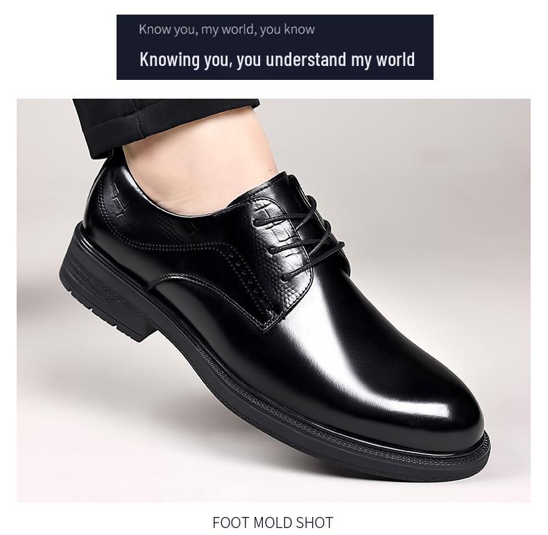 Men's British Style Genuine Leather Oxford Shoes for Formal and Wedding Events