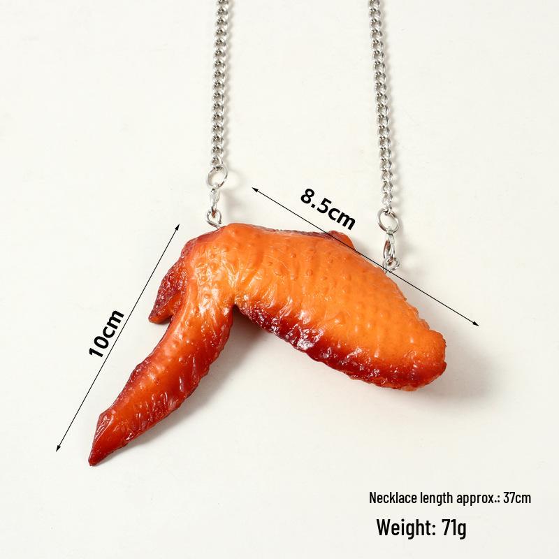 Trendy KFC Fried Chicken & Nugget Necklace – Creative Food-Inspired Accessory