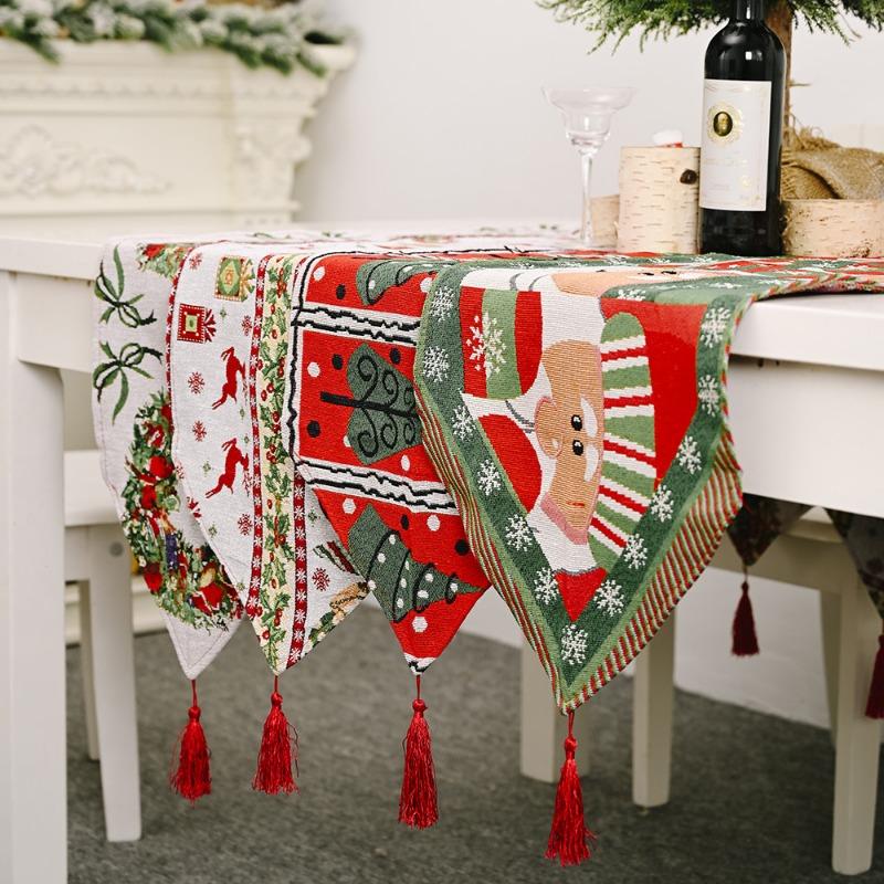 New Christmas Decoration Products Knitted Cloth Table Flag Christmas Table Decoration Tablecloth Home Decor Accessories