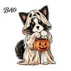 Seasonal Shelf Display Halloween Wooden Ghost Ornament with Pumpkin Pattern, Double Sided Desktop Decoration, Spooky Tiered Tray Decor Decor,