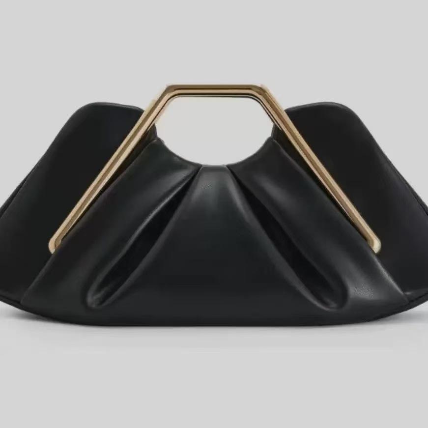 2026 Fashionable Ruched Cloud Clutch: Versatile Vintage Evening Bag for Women