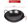 Classic Cast Iron Wok with Stainless Steel Lid - No Coating, Double Handle, for Restaurant Use