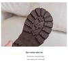 Retro Buckle Maillard Martin Leather Mid-Calf Boots for Girls - Foldable Shaft, Perfect for Travel